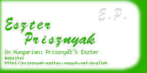 eszter prisznyak business card